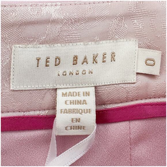 NWT Ted Baker Floral Pencil Skirt Women US 2 TB Sz 0 Pink Office Spring Wedding - Picture 6 of 9